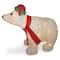 18.5" Flannel 3D Polar Bear, Clear Lights